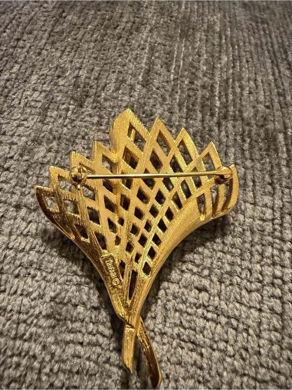 Trifari Gold-Tone Woven Fan Hair Clip